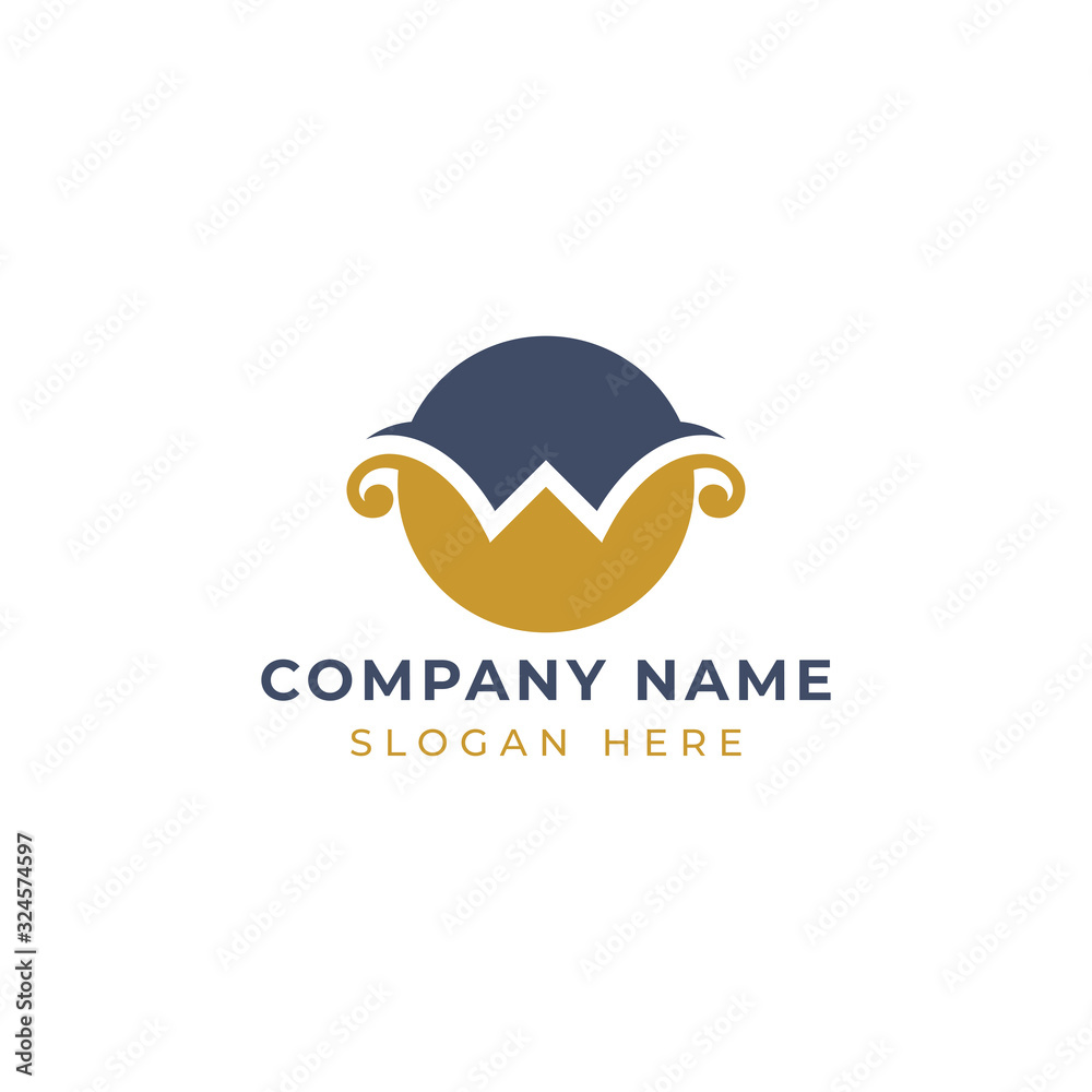 Circle shape with letter W monogram logo design Circle shape with letter W monogram logo design