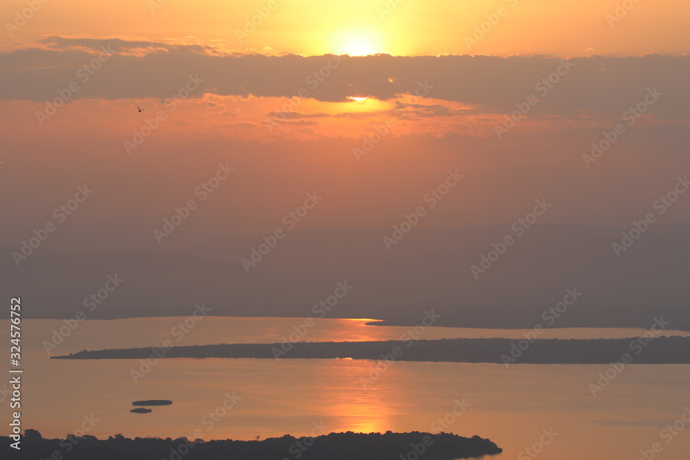 Fototapeta premium sunrise over Africa, Rwanda