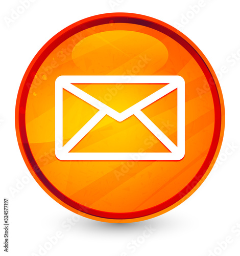 Email icon glassy orange round button illustration