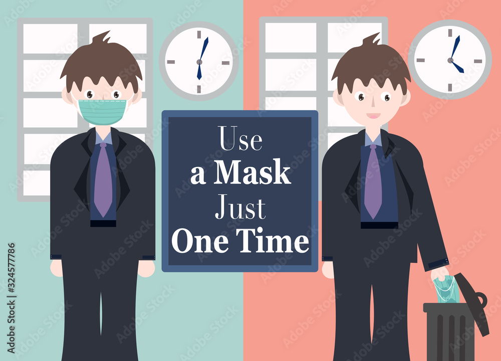 Corona Corona virus covid-19 Use mask just one time businessman Corona Corona virus covid-19 Use mask just one time businessman