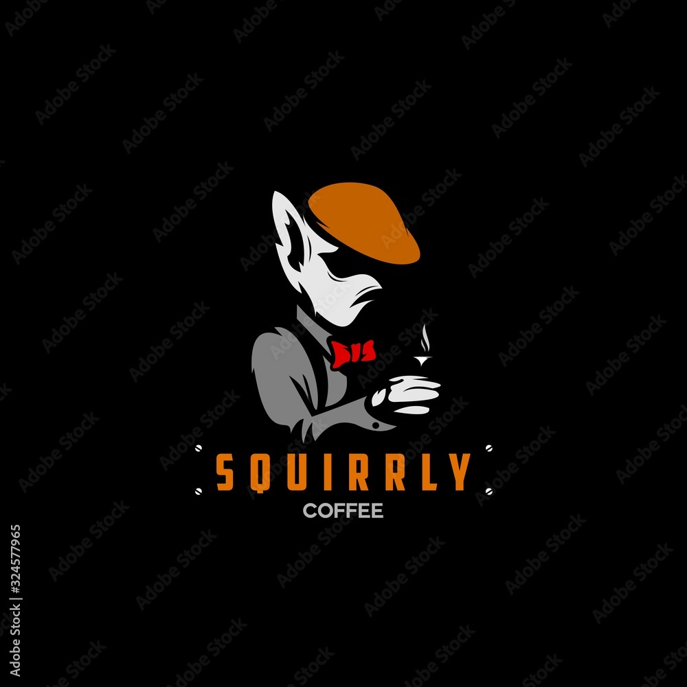 Obraz premium squirrly coffee logo