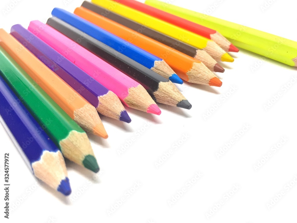 color pencils isolated on white background color pencils isolated on white background