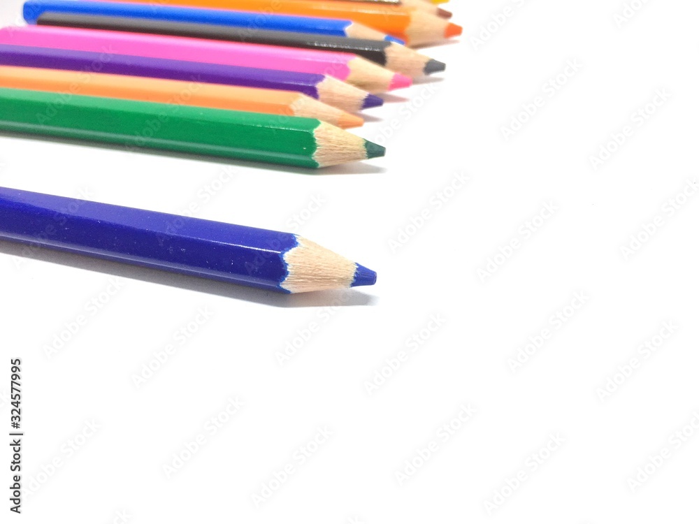 color pencils isolated on white background color pencils isolated on white background