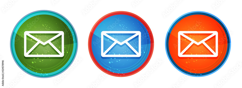 Email icon abstract digital round button set illustration Email icon abstract digital round button set illustration