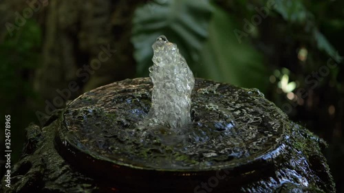 water fountain decoration in green garden