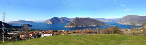 Panorama of Lake Iseo and Montisola in the province of Brescia - Lombardy - Italy 006