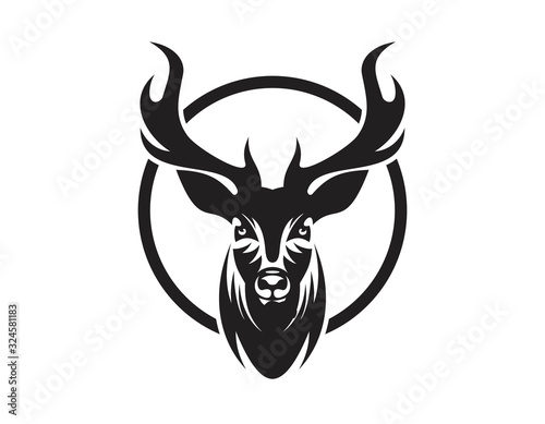 logo, sign, company, deer, symbol, emblem, vector, graphic, element, wild, design, business, logotype, decoration, animal, brand, icon, silhouette, stamp, label, illustration, wildlife, template, isol