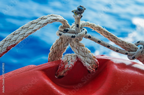 Photography Safety equipment: lifeline tied reef knot.