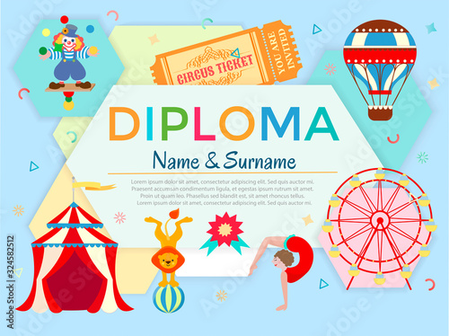 Certificate, diploma, diploma for participants in circus competitions, master classes, competitions and quests for children's parties