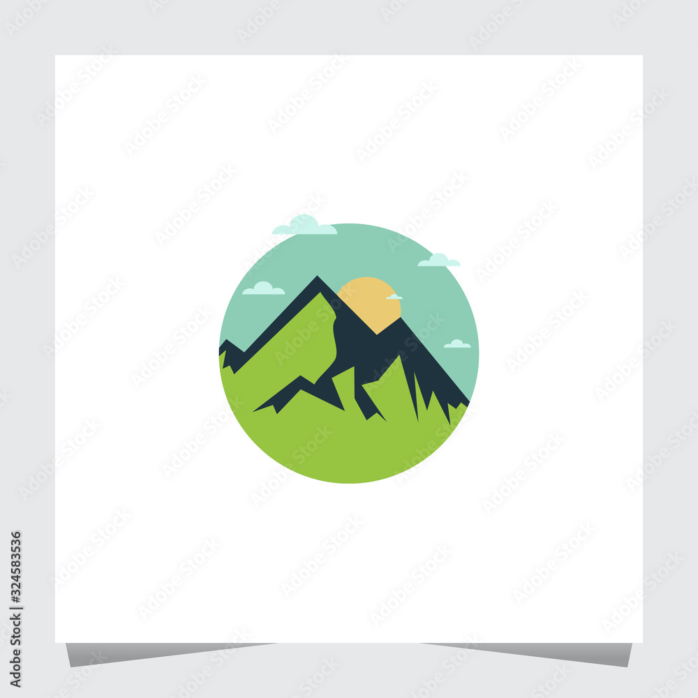 Green Mountain Logo with Blue Sky Green Mountain Logo with Blue Sky
