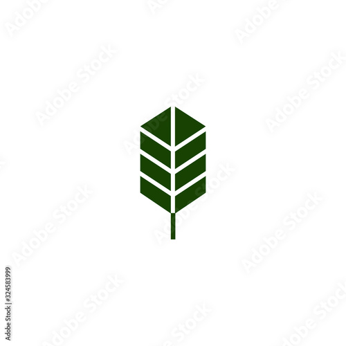 Leaf green icon on white background. Abstract logo template for your ideas. 