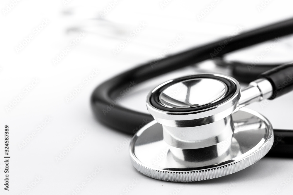 Doctor stethoscope for cardiac on white background Doctor stethoscope for cardiac on white background