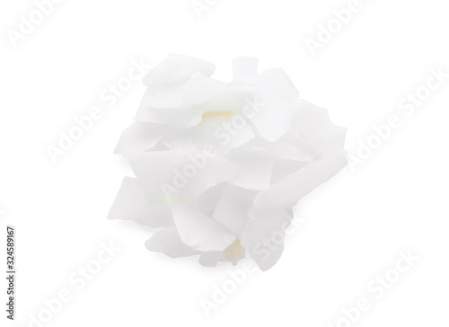 Wallpaper Mural Tasty fresh coconut flakes isolated in white, top view Torontodigital.ca