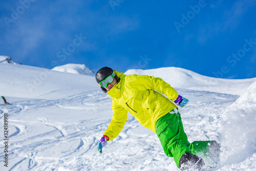 snowboarder in action photo