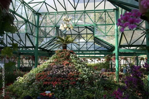 Glass House flower garden 