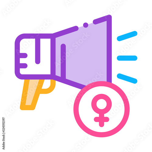Loudspeaker Icon Vector. Outline Loudspeaker Sign. Isolated Contour Symbol Illustration
