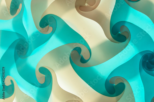 abstract background, blurred smooth geometric shapes, white and green,