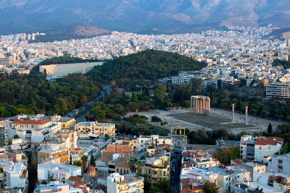 aerial view of athens, greece