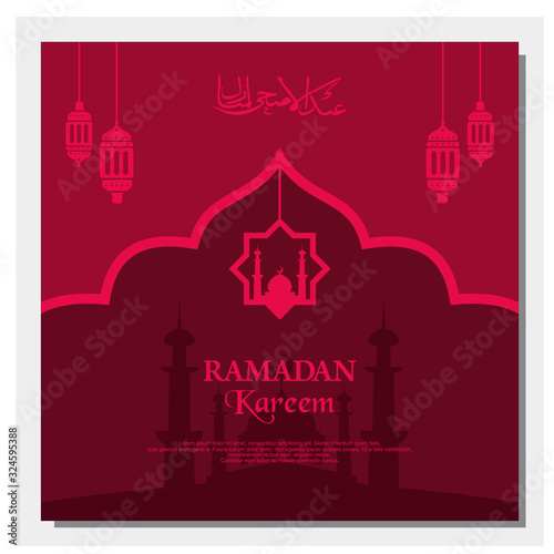 Ramadan Kareem Greeting Card or Background design vector.