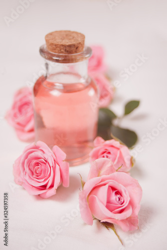 Aroma rose water for skincare, essential oils, spa beauty care
