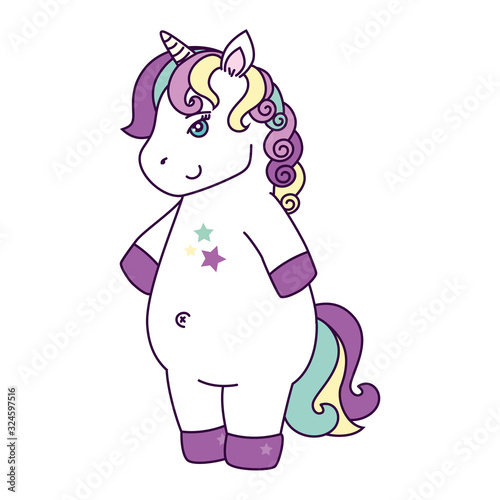 cute unicorn fantasy with stars decoration vector illustration design © Gstudio