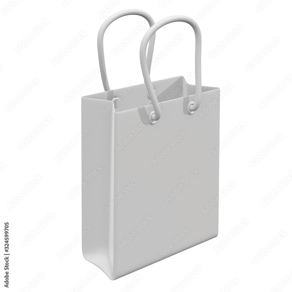 Empty shopping sale blank bag. 3d render isolated on white background. Empty shopping sale blank bag. 3d render isolated on white background.