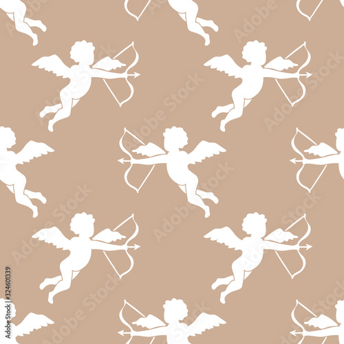 Angel seamless pattern in w...
