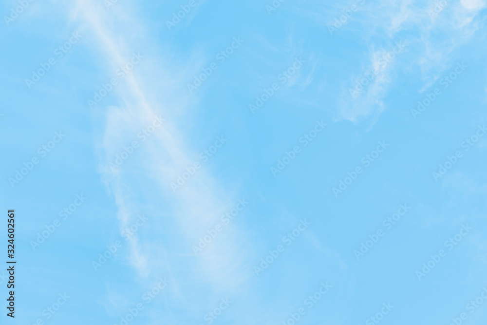 Beautiful blue sky with blurred cirrocumulus white clouds - obrazy, fototapety, plakaty 