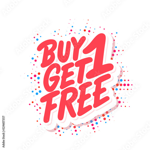 Buy one get one free. Vector icon.