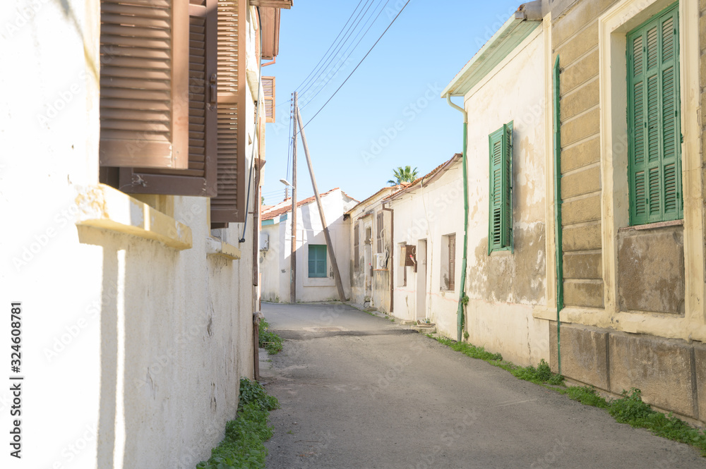 地中海の町並み　ラルナカの路地裏　キプロス島