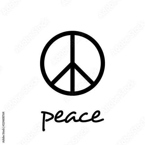 Peace symbol, pacifist vector icon