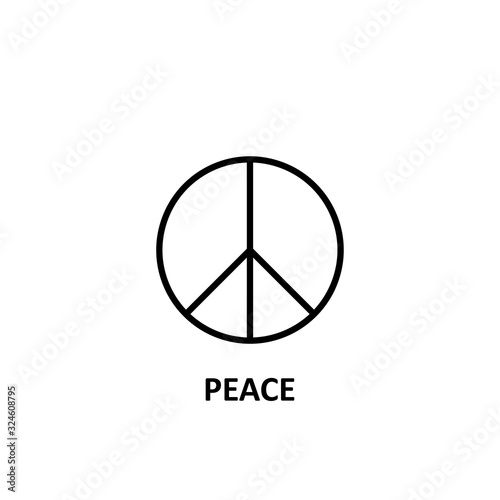 Peace symbol, pacifist vector icon
