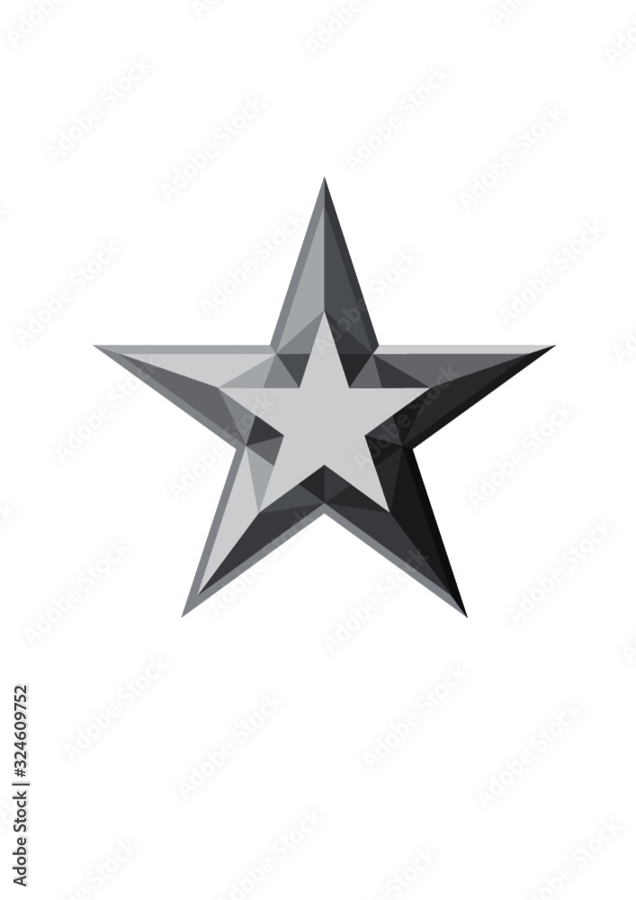 silver star isolate on white silver star isolate on white
