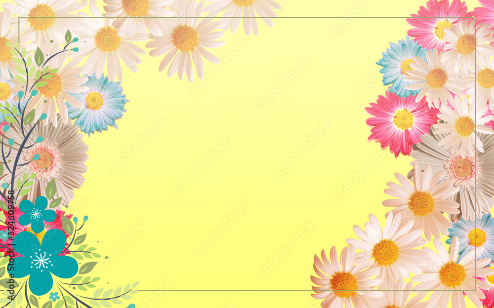 Background for greeting card with flowers