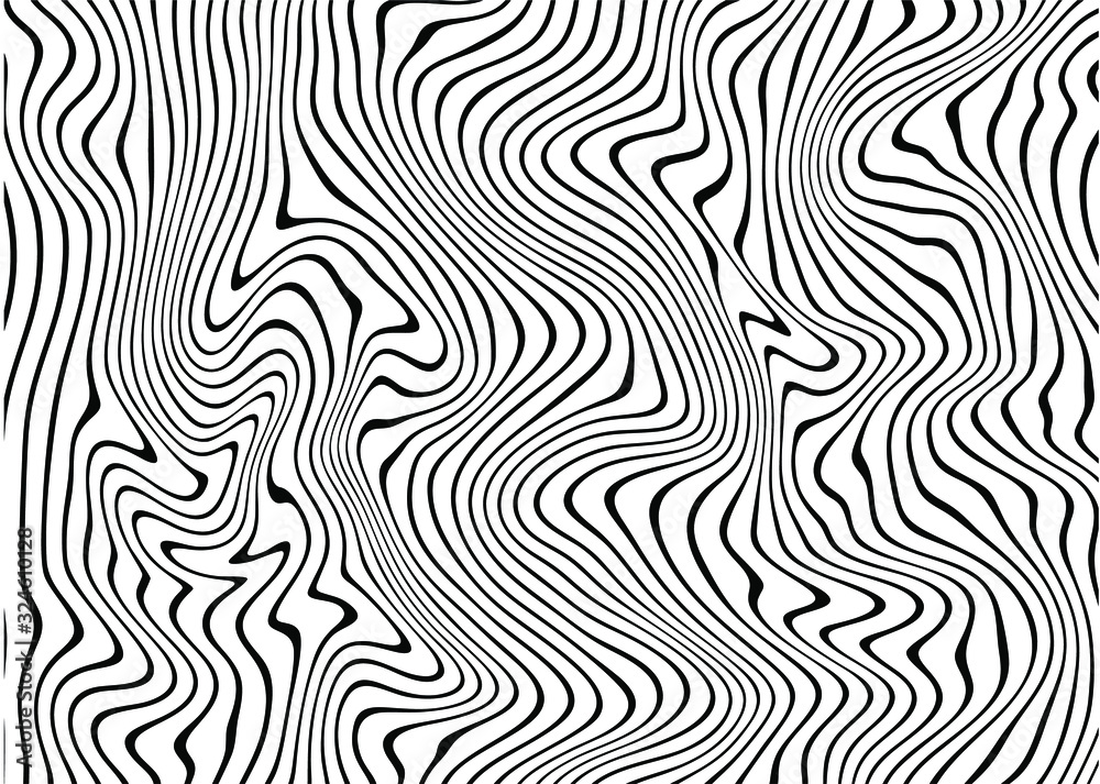 Thin twisted black lines on a white background. Modern vector background Thin twisted black lines on a white background. Modern vector background