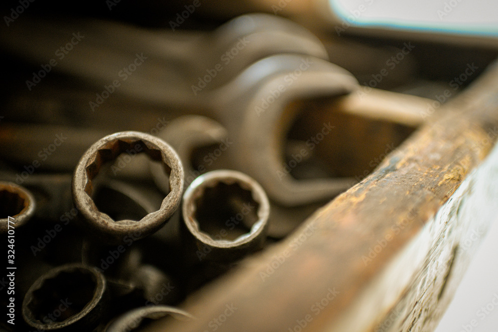 closeup of old tools closeup of old tools