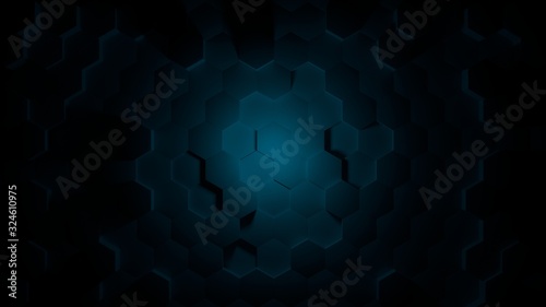 Hole hexagon abstract blue background. Technology background, from series best concept of global business