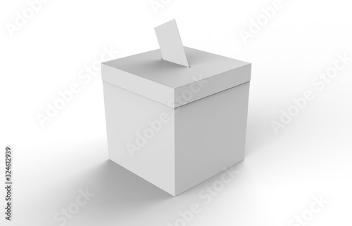 Obraz na plátně ballot box isolated on a white background. 3d illustration