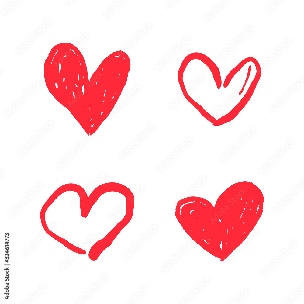 Hand drawn hearts. Love heart illustration doodles. Hand drawn hearts. Love heart illustration doodles.