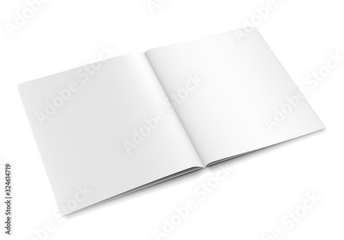 Vector realistic white paper blank magazine.