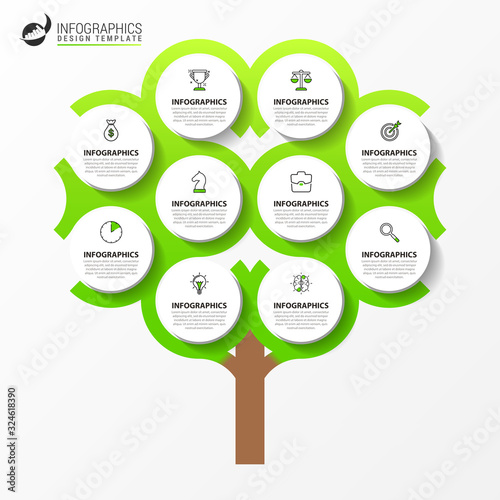 Infographic design template. Creative concept with 10 steps