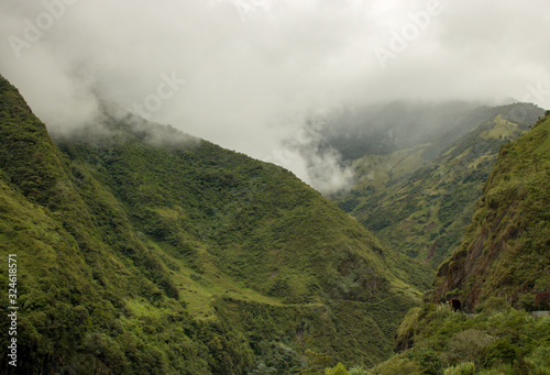 Amazing landscape in Ecuador, with mountains and clouds