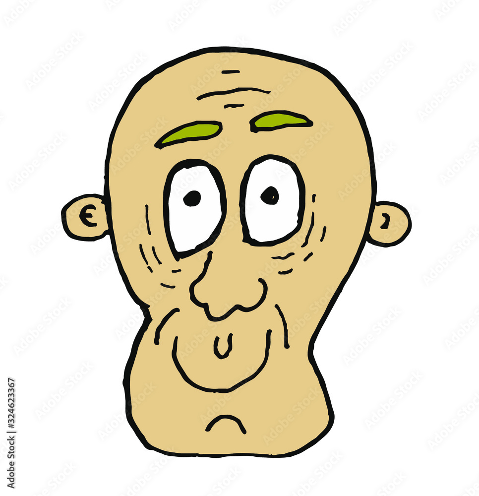 bald man head work illustration.This is vector work. Can be used as symbol, logo. bald man head work illustration.This is vector work. Can be used as symbol, logo.