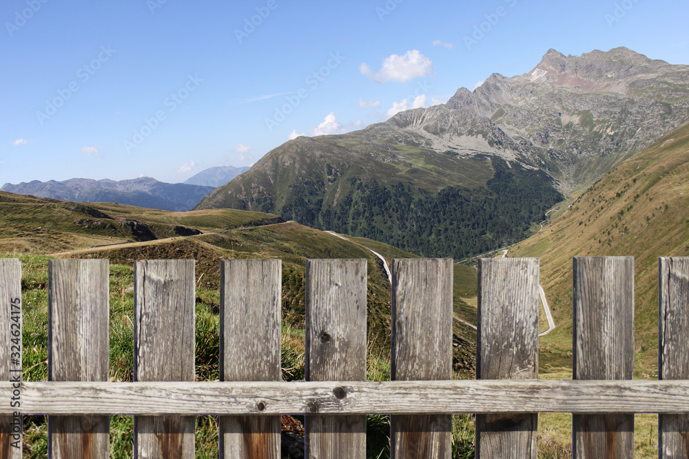Beautiful landscape of Austria with mountains and hills, summer background