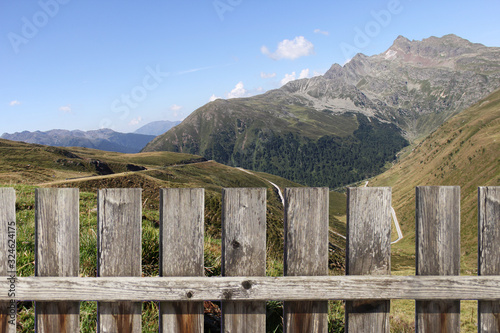 Beautiful landscape of Austria with mountains and hills, summer background