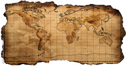 old world map hand made