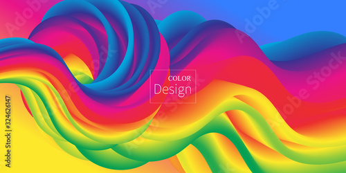Rainbow Background. Wave Pattern. Fluid Flow.