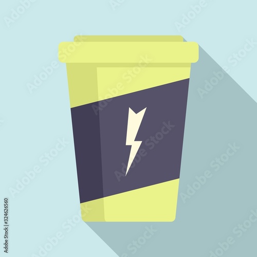 Carbonated energy drink icon. Flat illustration of carbonated energy drink vector icon for web design