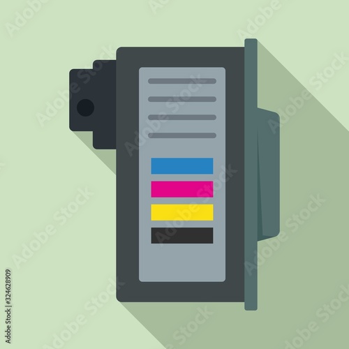 Color cartridge icon. Flat illustration of color cartridge vector icon for web design