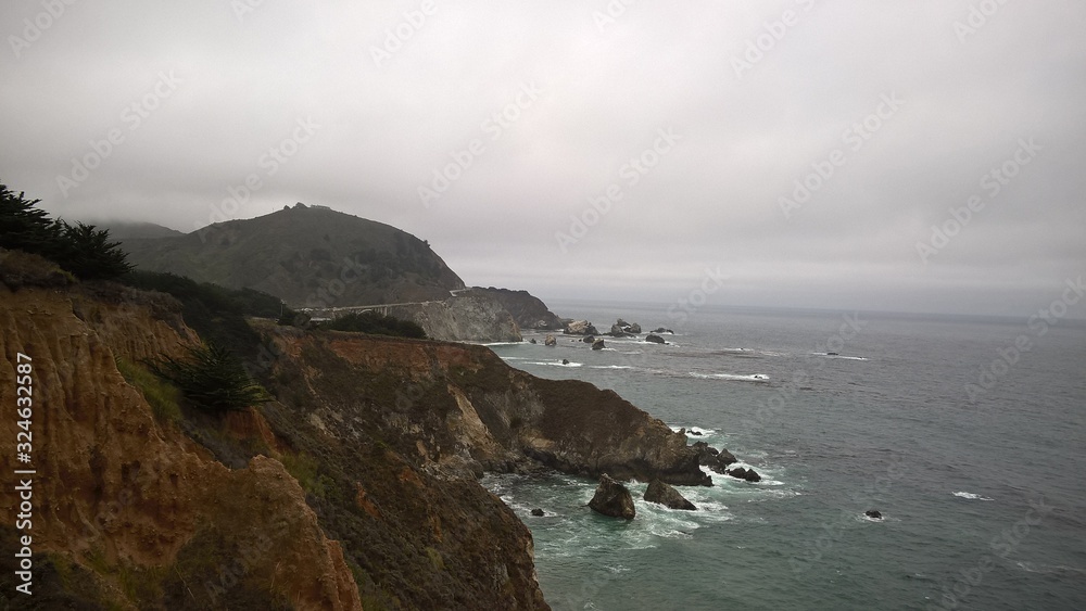 Vista a la costa de california